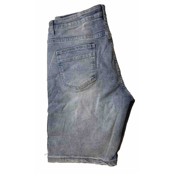 M.Society Politically Incorrect Denim Jean Shorts Size 34 7 Pockets Distressed - Picture 3 of 12